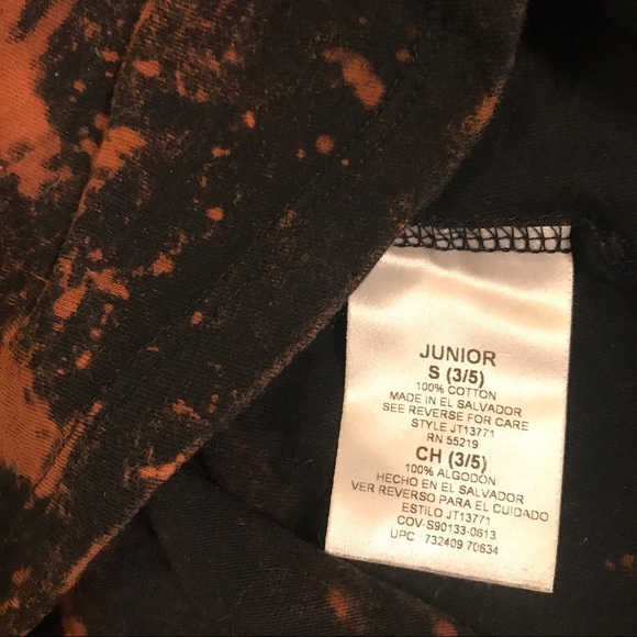 Black Rock & Roll t-shirt roses bleach graphic - Picture 5 of 8